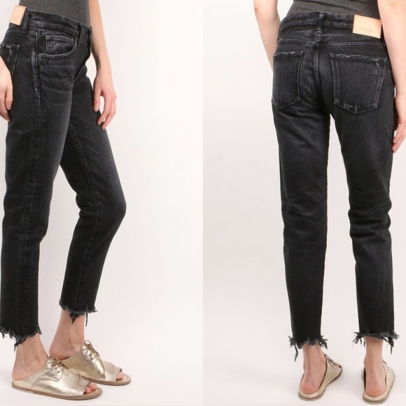 Moussy Vintage Staley Tapered Leg Preppy Quiet Luxury Coastal Cowgirl Jeans 24 - Picture 2 of 8